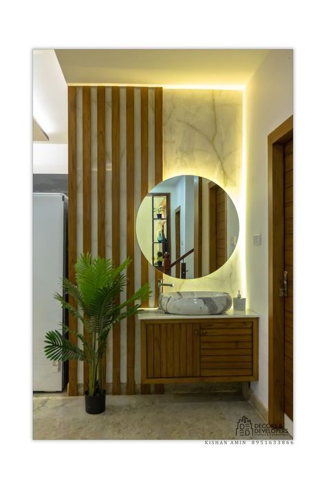 Pin by Bhappi on Enregistrements rapides in 2022 | Bedroom door design, Home entrance decor, Modern bedroom interior Wash Basin Partition Ideas, Wash Basin Ideas, Interior Pillars, Basin Ideas, Wc Decoration, Balcony Grill, Homes Ideas, Trendy Interiors, Bali House