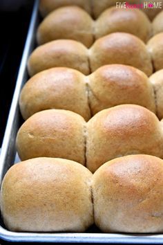 Whole Wheat Dinner Rolls, Wheat Dinner Rolls, Wheat Rolls, Homemade Whole Wheat Bread, Whole Wheat Bread Recipe, Dinner Rolls Easy, Whole Wheat Rolls, Wheat Bread Recipe, Wheat Recipes