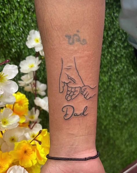 Father’s Day Tattoo, Tattoo Ideas For Fathers, Daddy And Daughter Tattoos, Mum And Dad Tattoos, Dad Daughter Tattoo, Daughter Tattoo Ideas, Papa Tattoo, Daughter And Father Tattoo, Wrist Tattoos Words