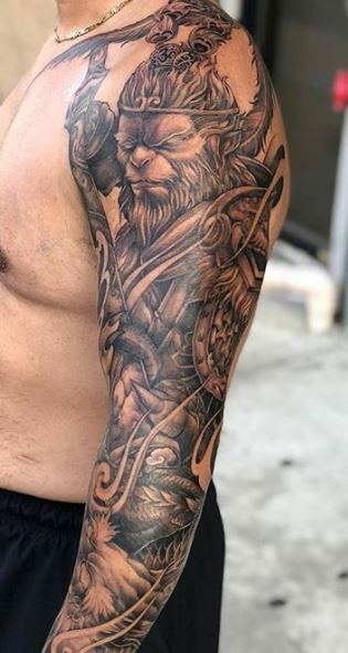 Chinese Sleeve Tattoos, Chinese Sleeve, Kent Tattoo, Choose Tattoo, Tattoos Chinese, Chinese Tattoos, Monkey Tattoos, Polynesian Tattoo Designs, Dragon Sleeve Tattoos