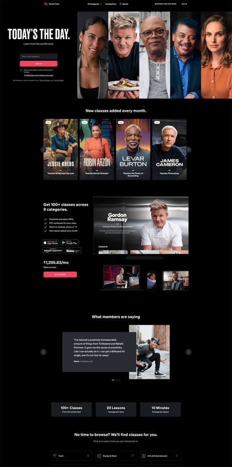 MasterClass | eCommerce Website Design Gallery & Tech Inspiration Masterclass Design, Class App, Tech Inspiration, Ecommerce Web Design, Ecommerce Web, Gallery Website, Web Design Studio, Website Ideas, Ecommerce Website Design