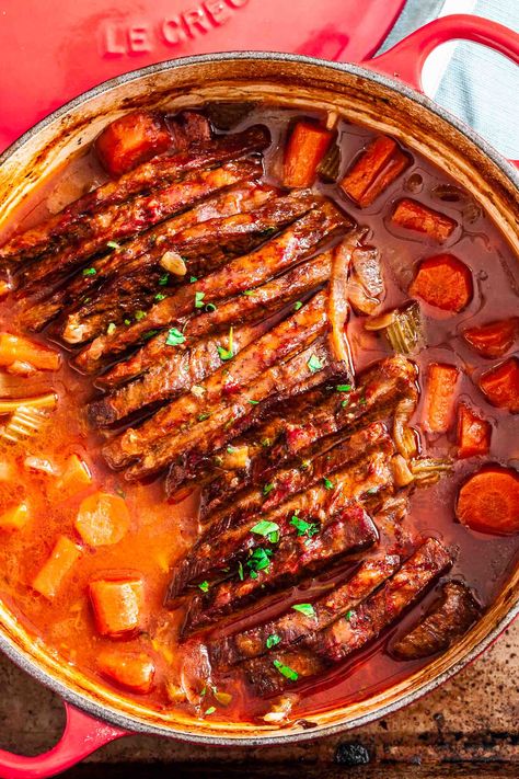 Tender Braised Beef Brisket | Chew Out Loud Slow Cooker Brisket Recipes, Braised Beef Brisket, Tender Brisket, Slow Cooker Brisket, Braised Brisket, Beef Brisket Recipes, Noodle Soup Recipe, Retreat Ideas, One Pot Dinners