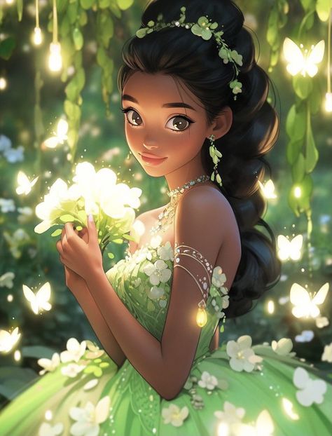 Princesa Tiana Disney, Black Disney Princess, Tiana Disney, Princess Illustration, Princesa Tiana, Disney Princess Cartoons, Disney Illustration, Foto Disney, Image Princesse Disney