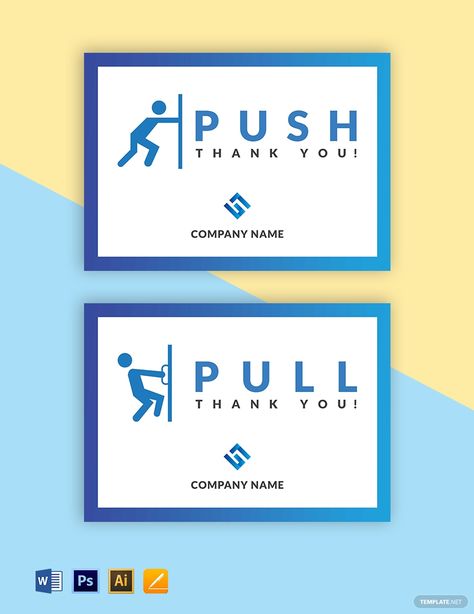 Free Push-Pull Door Sign Template #AD, , #Sponsored, #Pull, #Push, #Free, #Template, #Sign Pull Push Door Sign, Push Pull Door Sign Design, Push Door, Custom Wall Stickers, Creative Office Space, Design Quotes Inspiration, Car Sticker Design, 2022 Design, Creative Office