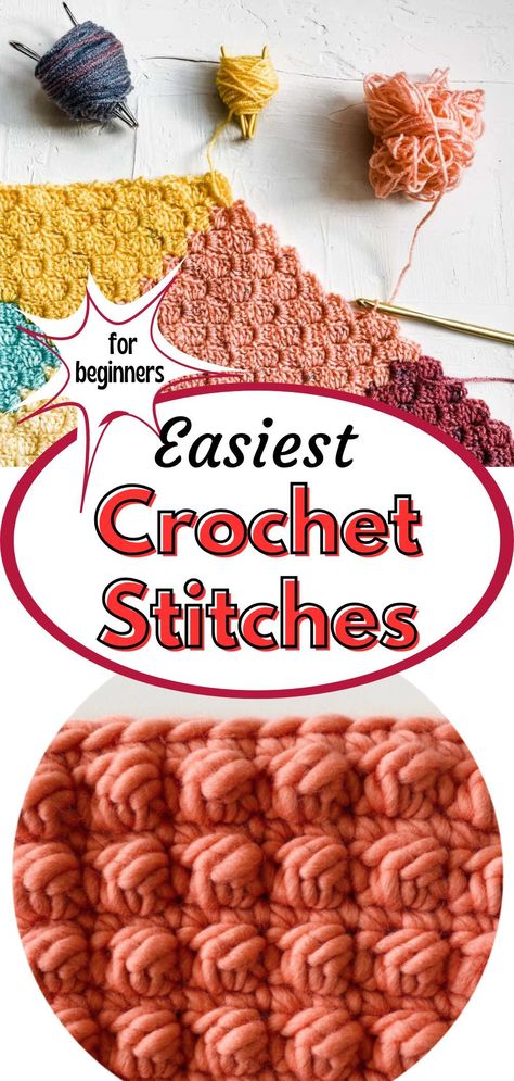 Master the fundamentals of crochet with this comprehensive collection of easy stitches designed specifically for beginners.  Learn classic techniques like single crochet, half double crochet, and double crochet, alongside beloved classics like the granny stitch.  Explore the versatility of textured stitches like the Mini bean stitch, elevating your projects to the next level.  Create cozy blankets and a variety of simple projects using these foundational stitches as your springboard. 



😀Master Simple Crochet Stitches 
😀#Easy_Crochet_Stitches_Blankets #Large_Crochet_Stitch #Easy_Crocheting_Projects #Free_Easy_Crochet_Patterns_For_Beginners_Simple_Granny_Squares Half Double Crochet Projects, Different Types Of Stitches Crochet, Basic Crochet Blanket For Beginners, First Crochet Project For Beginners Free, Beginners Crochet Blanket, Different Crochet Stitches Easy Patterns, Crochet Stitches Free Pattern, Easiest Crochet Projects, Free Easy Crochet Patterns For Beginners Simple Granny Squares