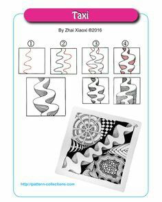 Modele Zentangle, Stylo Art, Easy Zentangle, Arte Doodle, Zen Doodle Patterns, Zentangle Tutorial, Zentangle Artwork, Tangle Pattern, Tangle Doodle