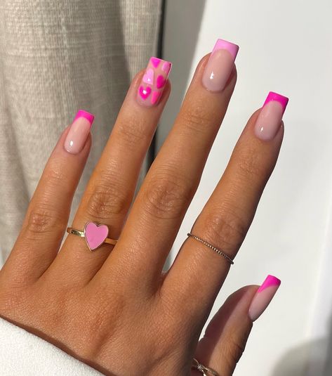 Nails 2025, Natural Nail Designs, Manicure Nail Designs, Valentine Nails, Square Nail Designs, Nail Designs Valentines, Vacation Nails, Nails 2024, Heart Nails