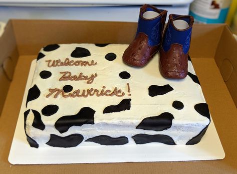 Western Baby Shower Cake For Boys, Cow Baby Shower Cake, Western Baby Shower Cake, Cowboy Baby Shower Cake, Cowboy Baby Shower Theme, Cow Baby Shower Theme, Baby Shower Sheet Cakes, Shower 2023, Cowboy Cakes