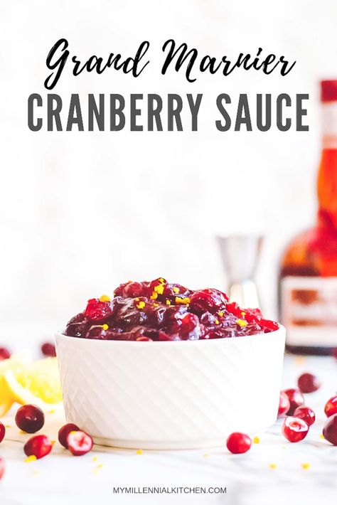 This easy Grand Marnier cranberry sauce recipe is going to be the star of your Thanksgiving table! Make this homemade cranberry sauce in a crockpot or on the stove for the best cranberry side dish recipe. #cranberrysauce #thanksgivingrecipe Grand Marnier Sauce, Best Cranberry Sauce, Cranberry Orange Sauce, Orange Liquor, Canned Cranberry Sauce, Homemade Cranberry Sauce, Classic Thanksgiving, Thanksgiving Side Dish, Cranberry Sauce Recipe