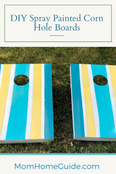 This post contains affiliate links. Since my family and I have been sheltering in place for the past two months, we have been enjoying our time together. One thing we’ve been enjoying are the unfinished cornhole boards that my husband gave me the Christmas before last. I finally got around to painting them over theContinue reading... Painted Cornhole Boards, Corn Hole Plans, Painted Corn Hole Boards, Yellow Spray Paint, Spray Paint Plastic, Diy Cornhole Boards, Best Spray Paint, Cornhole Boards Designs, Corn Hole Boards