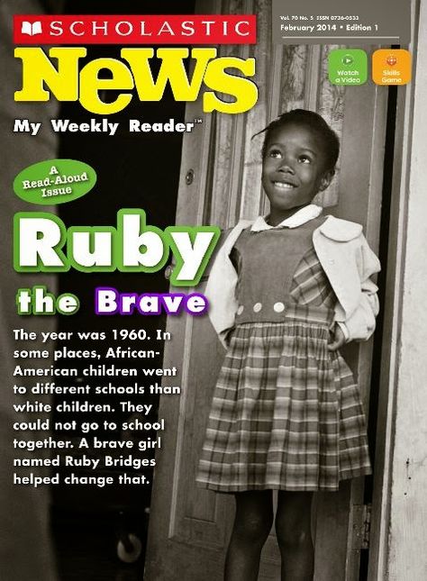 scholastic news about Ruby Bridges Ruby Bridges Kindergarten, Ruby Bridges Craft, Ruby Bridges Activities, Ruby Bridges, American Children, History Activities, Activities For Teens, Social Studies Activities, Womens History Month