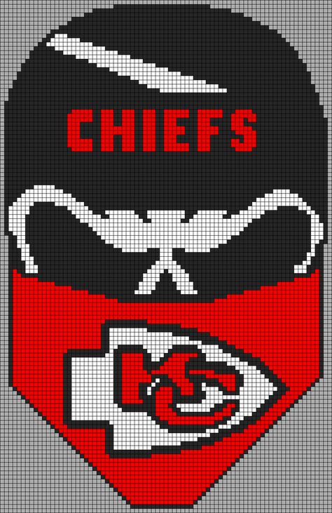 Kansas City Chiefs Pixel Art, Outlined Pictures, 49ers Crafts, Kansas City Chiefs Craft, Beaded Lighter, Nfl Team Colors, C2c Crochet Pattern Free, Native Beading Patterns, Graph Paper Drawings