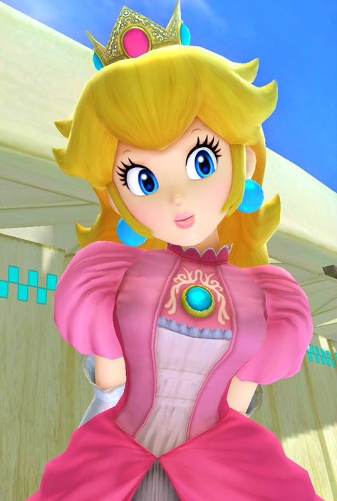 Princasa Peach Súper Smash Bros Peach From Mario, Mario Kart, The Princess, Princess Peach, Tiara, Mario, Pink, Blue