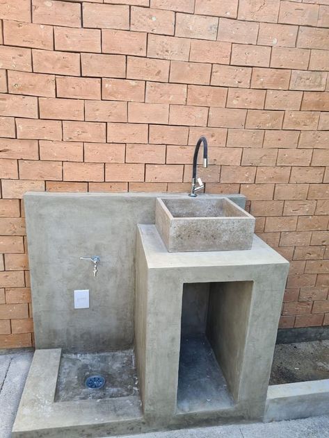 Lavabo Exterior, Outdoor Restroom, Outside Sink, Outdoor Sink, Outdoor Kitchen Sink, Garden Sink, Outdoor Sinks, Washbasin Design, Outdoor Kitchen Plans