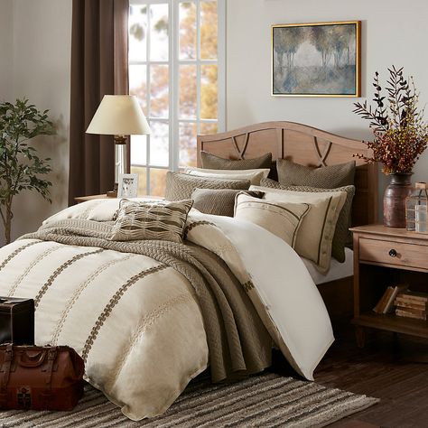 Madison Park Signature Chateau Comforter Set | Kohls Cord Embroidery, Luxury Comforter Sets, Bedrooms Decor, Linen Bedroom, Perfect Bedroom, King Comforter Sets, Comfortable Bedroom, Queen Comforter Sets, Master Bedrooms