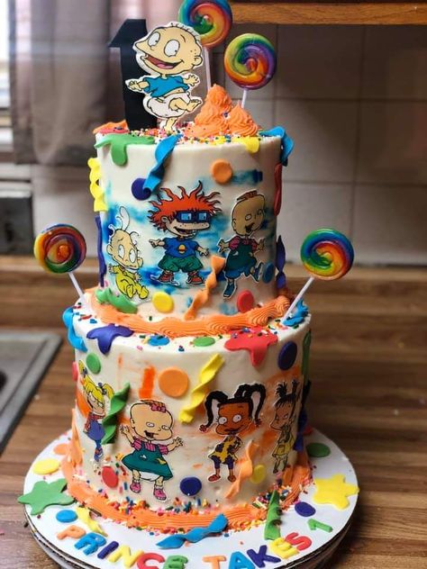 Rugrats Cake, Rugrats Birthday Party, 1st Birthday Boy Themes, Rug Rats, Baby Shower Party Themes, Ideas Para Cumpleaños, Girl Bday Party, Twin First Birthday, 1st Birthday Party Themes