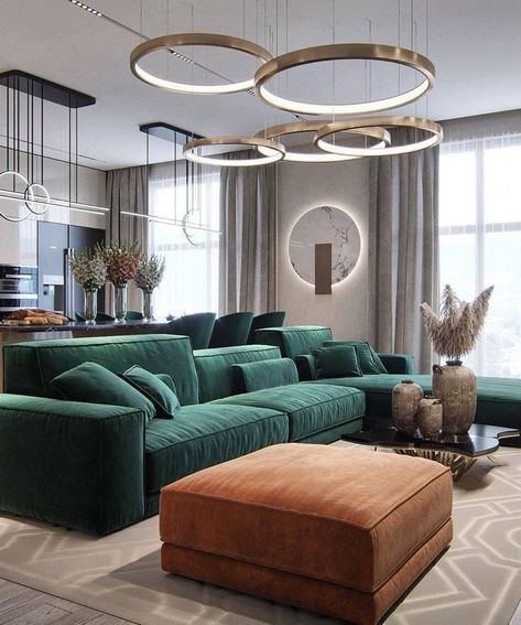 Green Couches, Green Sofa Living Room, Sala Grande, Living Room Design Decor, Home Design Living Room, Living Room Green, Decor Home Living Room, Living Room Decor Apartment, A Living Room