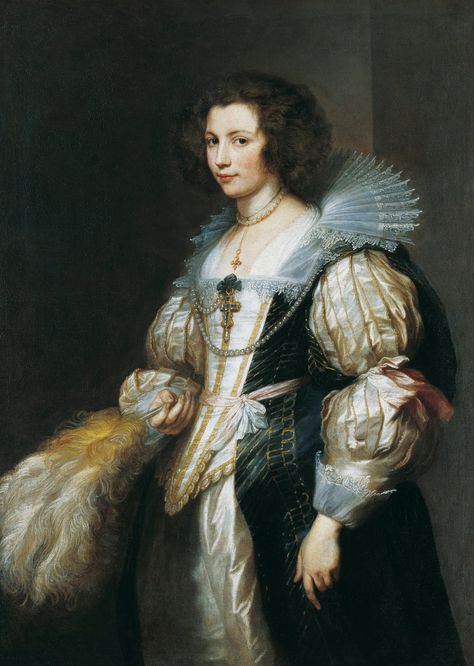 Portrait of a Lady, by Anthony van Dyck Anton Van, Short Waisted, 17th Century Fashion, Giovanni Boldini, Anthony Van Dyck, Jan Van Eyck, Hieronymus Bosch, Peter Paul Rubens, Johannes Vermeer