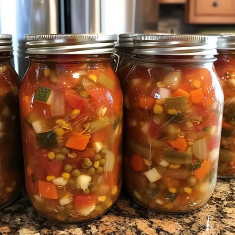 Traditional Homemade Vegetable Soup, Full Guide and Recipe – My Gardening Bliss Canning Vegetable Soup Water Bath, Canning Vegetable Beef Soup, Canning Vegetable Soup, Vegetable Soup Seasoning, Canning Soup Recipes, Homemade Vegetable Soup, Vegetable Barley Soup, Carrots And Celery, Hearty Vegetable Soup