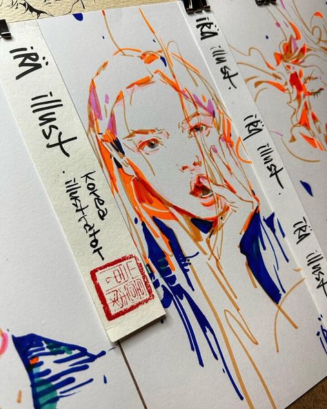 A look of surprise - Ink Portrait by iRA Korean Art Style, Ink Portrait, Animation Art Sketches, Art Diary, Arte Sketchbook, Sketchbook Journaling, Sketchbook Inspiration, Art Inspiration Painting, Marker Art