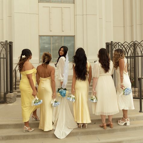 Bridesmaids in yellow with a touch of blue 💛 Blue Bridesmaids, Yellow And Blue, Photographer, Yellow, Photography, On Instagram, Blue, Instagram