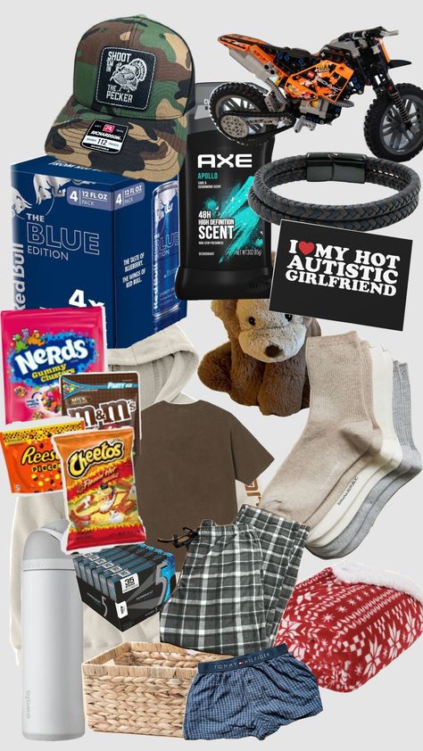 boyfriend chismas basket ❤️ Bf Christmas Gifts Boyfriends Basket, Brr Basket For Bf, Christmas Baskets For Men, Bf Christmas Gifts Boyfriends, Boyfriend Basket Ideas, Bf Gift Basket, Boyfriend Basket, Brr Basket, Bf Gift