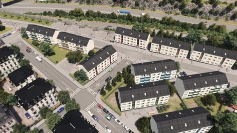 Common European apartment buildings from the 1970s and 1980s next to a highway. Watch me build this fictional German city "Muhrburg" live over at https://twitch.tv/erkrieger. Through chat commands you can even find out the city's backstory and get to know some urbanplanning concepts that you see implemented through Cities Skylines. European Apartment Building, City Builder Games, European Apartment, German City, Cities Skylines, City Skylines, Apartment Buildings, City Shorts, Tiny House Design