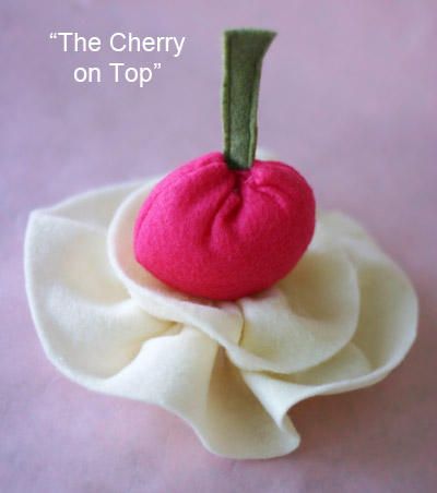 Pickup Some Creativity: Sewing 101 with Ashleigh, Sewing with Felt Pincushion Halloween Costume, Cherry Pie Costume, Cherry Headband Diy Halloween, Felt Whipped Cream Pattern, Cherry Fascinator, Ballet Accessories, Artificial Food, Diy Costumes Kids, Sewing 101