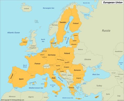 Map of the European Union Country Maps, Eu Countries, European Union, The European Union, Map, Sofa