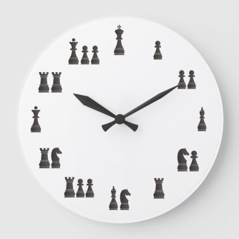 $44.15 | Chess pieces #chess, clock chess, black chess pieces, chess pieces, king, queen, knight, rock, bishop, pawn, clock, black, black king, black queen, black knight, black rock, black bishop, black pawn, love chess, board game, traditional game, design clock, original designs, unique designs, simple designs, sober designs clock, minimalist design, modern design, wall clock Chess Clock, Top Gifts For Kids, Bathroom Clock, Bedroom Clocks, Chess Strategies, Chess Gifts, Cool Gifts For Teens, Wall Watch, 8bit Art