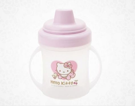 Princess Sippy Cup, Hello Kitty Sippy Cup, Pink Sippy Cup, Cute Sippy Cup Aesthetic, Sippy Cup Aesthetic, Cute Sippy Cups, Hello Kitty Baby Stuff, Sippie Cups, Baby Sippy Cup