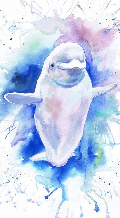 Painting Under The Sea, Whale Canvas, Dolphin Painting, Whale Art Print, Watercolor Paintings Of Animals, Dolphin Art, Animals Watercolor, Ocean Nursery, Sea Life Art