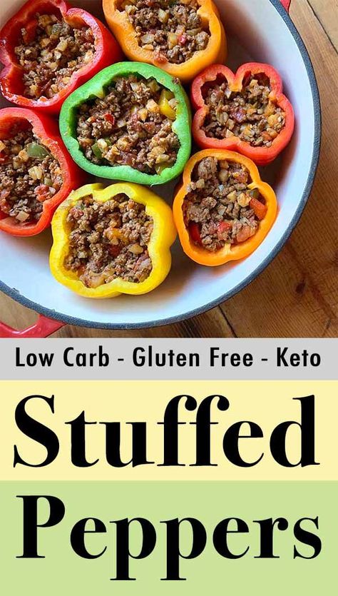 Keto Stuffed Bell Peppers, Keto Stuffed Peppers, Bell Pepper Recipes, Boiled Egg Diet Plan, No Carb Recipes, Low Carb Diets, Low Sugar Recipes, Photo Food, Low Carb Diet Recipes