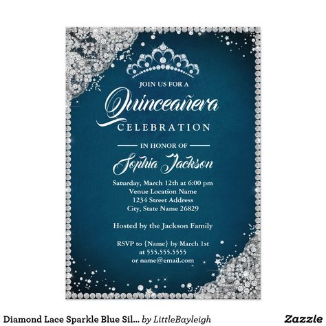 Black Sweet 16, Invitations Quinceanera, Sparkle Gown, Tiara Silver, Quinceanera Invitation, 16th Birthday Invitations, Sweet Sixteen Invitations, Invitation Design Template, Quince Ideas