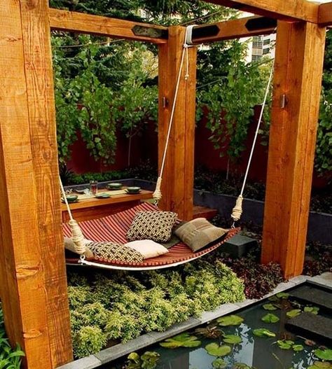 35 DIY Ideas How To Make Your Backyard Wonderful This Summer Backyard Hammock, Budget Backyard, Dream Backyard, Backyard Oasis, Diy Backyard, Outdoor Design, Small Backyard, Backyard Patio, Diy Outdoor