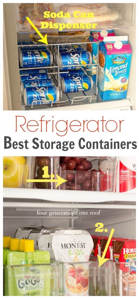 Keep your fridge organized with these ideas! Organize Your Refrigerator {best storage containers} via Four Generations One Roof Organize Containers, Best Storage Containers, Clear Containers, Snack Organizer, Door Fridge, Kid Drinks, Organizing Hacks, Organisation Hacks, Refrigerator Organization