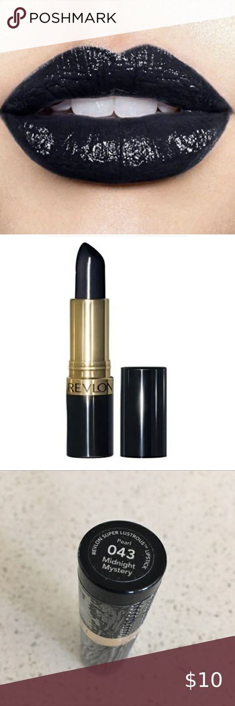 Revlon Super Lustrous Pearl 043 MIDNIGHT MYSTERY Black Lipstick Revlon Midnight Mystery Lipstick, Revlon Super Lustrous, Black Lipstick, Lipstick Brands, Make Up Inspo, Revlon, Makeup Inspo, Thank You, Brand New