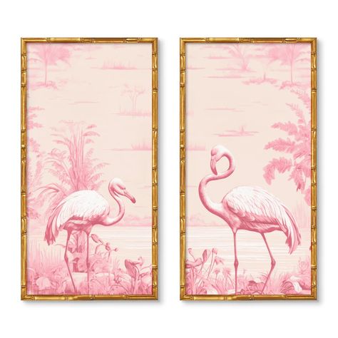 Grand Flamingo Art Print Panel | High End – Urban Garden Prints Chinoiserie Art Prints, Botanical Art Vintage, Urban Style Art, Modern Botanical Art, Chinoiserie Mural, Flamingo Art Print, Urban Garden Design, Chinoiserie Art, Nursery Pink