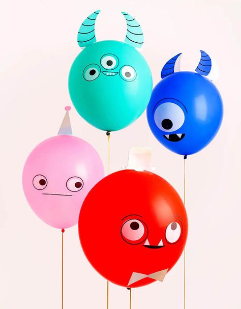 Latex Balloon Mixes 20 Balloons, Monster Balloons, Little Monster Party, Little Monster Birthday, Bright Color Palette, Harry Birthday, Monster Birthday Parties, Balloon Kits, Monster Theme