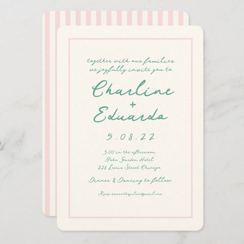 Pink And Green Wedding, Pastel Wedding Invitations, Bridesmaid Luncheon, Retro Wedding, Pastel Wedding, Vintage Wedding Invitations, Free Birthday Invitations, Free Birthday Invitation Templates, Kids Stationery