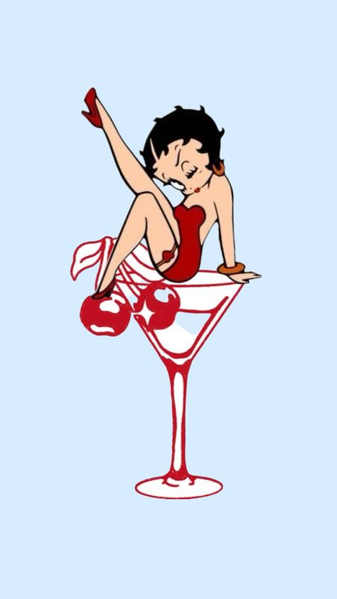 lockscreen, betty boop, home screen, wallpaper, cherry, red, aesthetic, trendy, heels, girly, blue Pop Art Betty Boop, Iphone Wallpaper Betty Boop, Betty Boop Print, Blue Betty Boop, Painting On Red Background, Betty Boop Wallpapers Aesthetic, Home Screen Decor Ideas, Betty Boop Lockscreen, Betty Boop Background