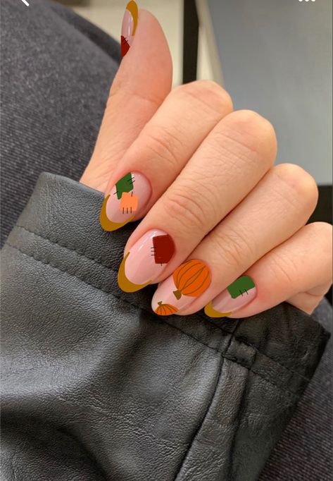 Pumpkin Patch Nails, Patch Nails, Scarecrow Nails, Scarecrows Nails, Scarecrow Halloween, Halloween Acrylic, Halloween Acrylic Nails, Scarecrow, Pumpkin Patch