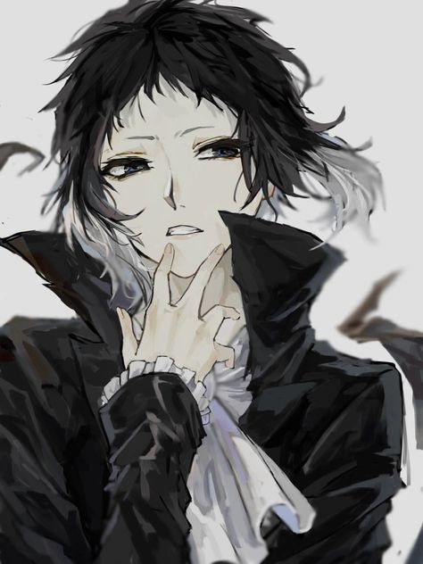 Goth Boy, Dazai Bungou Stray Dogs, Wild Dogs, Bongou Stray Dogs, Stray Dogs Anime, Dog Drawing, Best Anime Shows, Bungo Stray Dogs, Bungou Stray Dogs