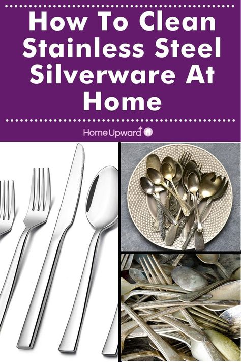 how to clean stainless steel silverware at home How To Bend Stainless Steel Silverware, How To Clean Tarnished Silverware, How To Clean Stainless Steel Cutlery, Silverware Cleaning, Clean Tarnished Silverware, Cleaning Silverware, Homemade Stainless Steel Cleaner, Clean Silverware, How To Clean Silverware