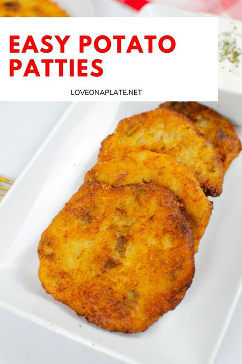 Mashpotatoe Patties, Potato Patties Shredded, Fried Mashed Potato Patties Easy, Mashed Potato Hashbrowns, Mashed Potato Patties Leftover, Potatoe Patties Recipe, Potato Patties From Mashed Potatoes, Mashed Potatoes Patties, Fried Mashed Potato Patties