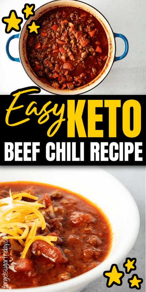 Think you can't eat chili on the keto diet? Think again! This tasty Keto Chili recipe will satisfy all of your chili cravings with only a third of the carbs of traditional chili. A perfect easy keto dinner recipe or easy keto lunch recipe. Easy Keto Chili, Low Carb Chili Recipe, Keto Chili, Beef Chili Recipe, Low Carb Chili, Recipe Low Carb, Keto Beef, Keto Crockpot Recipes, Boiled Egg Diet Plan