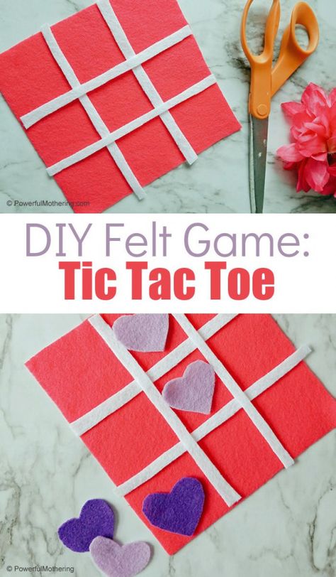 A super easy way to create a DIY Tic Tac Toe game from felt. A great idea for travel games preschool etc. #preschool #felt #craftsforkids #tictactoe #kindergarten #travelgames #travelwithkids #simplegames #preschool #preschool #games Diy Tic Tac Toe Game, Recycled Crafts Kids Preschool, Tic Tac Toe Diy, Diy Tic Tac Toe, Felt Crafts Kids, Games Preschool, Felt Games, Recycled Crafts Kids, Tic Tac Toe Game