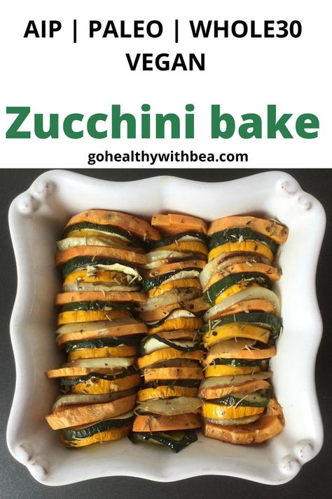 24 août 2020 - Best easy summer recipe using fresh vegetables for a perfect gluten free side dish. This yellow summer squash and zucchini baked recipe is at the same time paleo, AIP, whole30 and vegan. #zucchini #paleo #AIP #whole30 #vegan Gluten Free Side Dish, Gluten Free Side, Whole30 Vegan, Zucchini Bake, Squash And Zucchini, Baked Recipe, Summer Squash Recipes, Yellow Squash Recipes, Aip Paleo Recipes