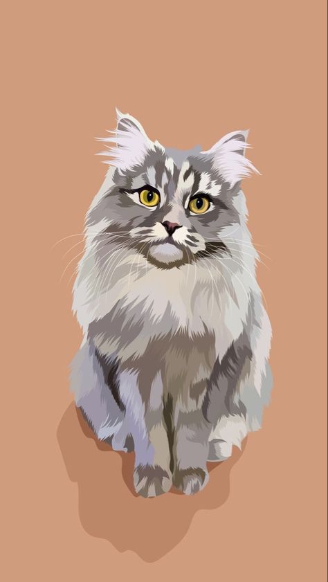 Cat Design Art, Adobe Illustrator Portrait, Draw Cat, Bunny Illustration, Illustration Dog, Siberian Cat, Learning Graphic Design, Dog Illustration, Cats Illustration