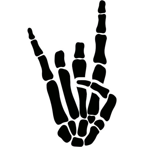 Skeleton Hand Rock On, Hand Svg Free, Skeleton Rock Hand, Rock On Hand, Rock Sign, Hand Silhouette, Halloween Vinyl, Clothes Pin Wreath, Hand Doodles